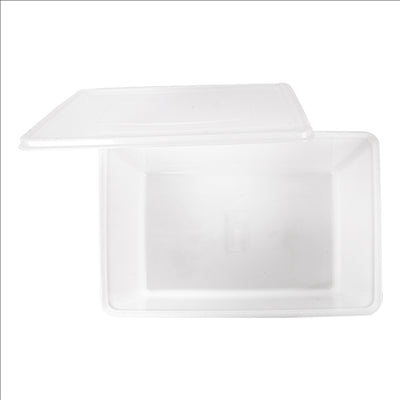 RÉCIPIENT ALIMENTS + COUVERCLE INCORPORÉ 9650 ML 34,5x23x16 CM BLANC PP (1 UNITÉ)