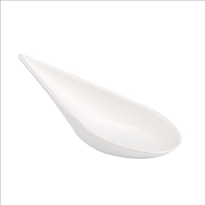 RÉCIPIENT À CUILLÈRE 'BIONIC' 10,5x3,6x2,7 CM BLANC BAGASSE (1000 UNITÉS)