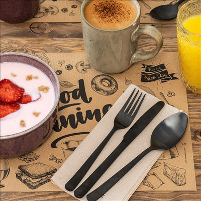 CUILLERES DE TABLE 'OSLO' 21,1 CM NOIR ACIER (12 UNITÉS)