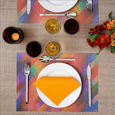 SETS DE TABLE OFFSET 'GEOMETRIC' 70 G/M2 30x42 CM QUADRICHROMIE PAPIER (2000 UNITÉS)