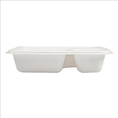 PLATEAU POUR NACHOS 'BIONIC' 19x16,5x3,8 CM BLANC BAGASSE (300 UNITÉS)