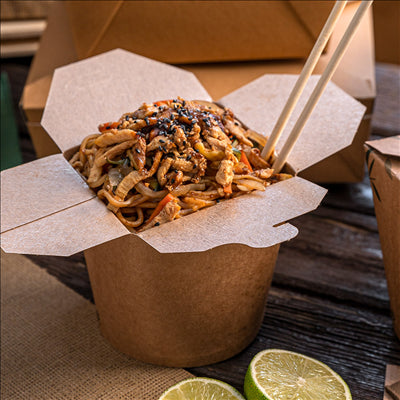 RÉCIPIENTS MULTIUSAGES MICRO-ONDABLES 960 ML 275 + 25 PE G/M2 Ø9x10,8 CM NATUREL KRAFT (50 UNITÉS)