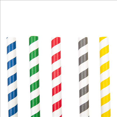 PAILLES DROITES À FRANGES 'PAPER' Ø1x20 CM ASSORTI PAPIER (2400 UNITÉS)