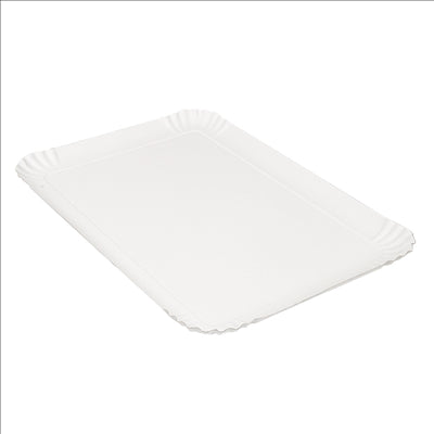 PLATEAUX PÂTISSERIE - MOYENS 500 G/M2 42x28 CM BLANC CARTON (25 UNITÉS)