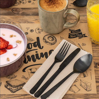FOURCHETTES 'OSLO' 20,9 CM NOIR ACIER (12 UNITÉS)