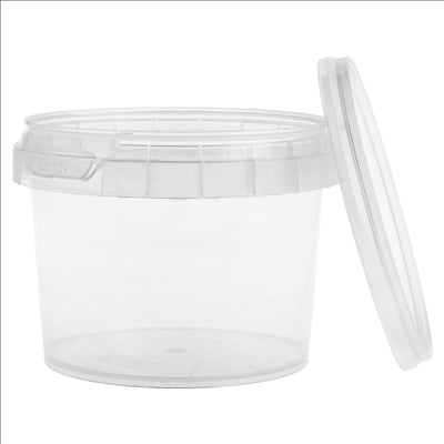 RÉCIPIENTS INVIOLABLES + COUVERCLES 120 ML Ø 6,9x5,2 CM TRANSPARENT PP (1000 UNITÉS)