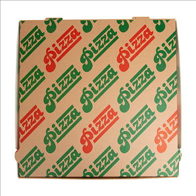BOÎTES PIZZA 'THEPACK' 330 G/M2 36x36x4 CM NATUREL CARTON ONDULÉ MICROCANAL (100 UNITÉS)
