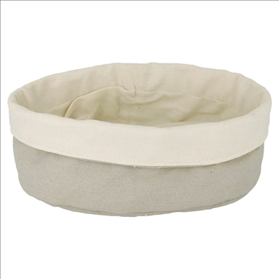 CORBEILLES PAIN CRÈME/GRIS 15x20x7 CM COTON (12 UNITÉS)
