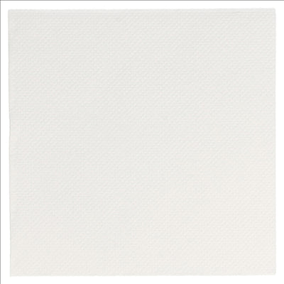 SERVIETTES 'DOUBLE POINT' 18 G/M2 20x20 CM BLANC OUATE (2400 UNITÉS)