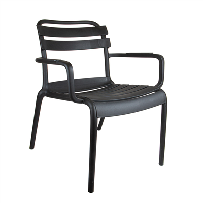 CHAISE EMPILABLE 'SUPRA-TEK' 55x64x75 CM NOIR PP (4 UNITÉS)