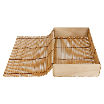BOÎTE SUSHI 21x13x4,5 CM NATUREL BAMBOU (24 UNITÉS)