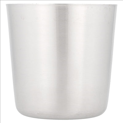 MINI RÉCIPIENTS À FRITES CLASSIQUES, LISSES Ø 8,5x8,5 CM ARGENTE INOX (12 UNITÉS)