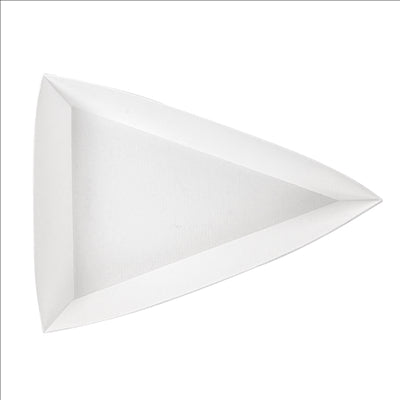 BARQUETTES TRIANGULAIRES 'THEPACK' 230 G/M2 14,5x19x3,5 CM BLANC CARTON ONDULÉ NANO-MICRO (900 UNITÉS)