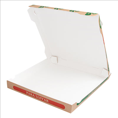 BOÎTES PIZZA 'THEPACK' 330 G/M2 36x36x4 CM NATUREL CARTON ONDULÉ MICROCANAL (100 UNITÉS)