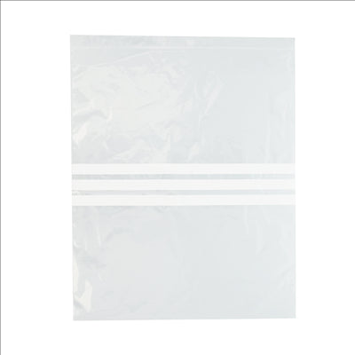 SACS 3 FRANGES AUTO-FERMETURE 92 G/M2 50µ 33x40 CM TRANSPARENT LDPE (500 UNITÉS)