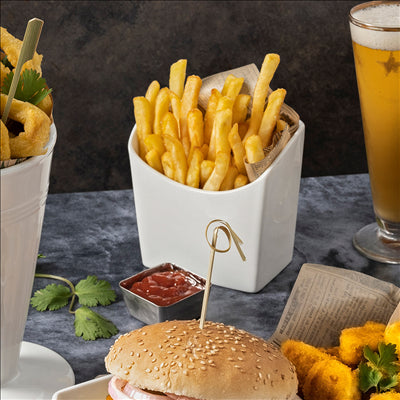 BOÎTES À FRITES S 12,4x6,5x12,7 CM BLANC PORCELAINE (6 UNITÉS)