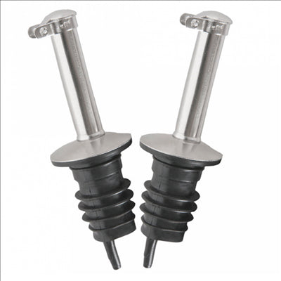 2 U. BECS VERSEURS SANS DOSEUR AVEC COUVERCLE Ø 3x9 CM ARGENTE INOX (1 UNITÉ)