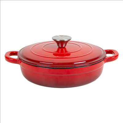COCOTTE RONDE AVEC COUVERCLE 1,9 L Ø 23x5,8 CM ROUGE FER (4 UNITÉS)