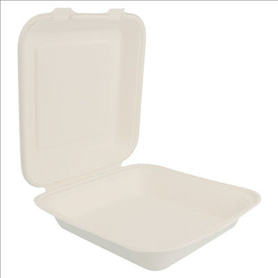 COQUILLES "M" 'BIONIC' 20x20x7,5 CM BLANC BAGASSE (250 UNITÉS)