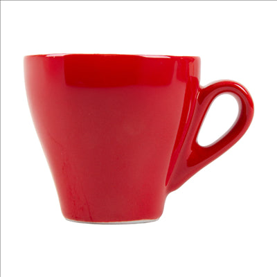 TASSES CAFÉ 'AKALA' 70 ML Ø6,3/3,4x6 CM ROUGE/BLANC PORCELAINE (6 UNITÉS)