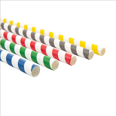 PAILLES DROITES À FRANGES 'PAPER' Ø1x20 CM ASSORTI PAPIER (2400 UNITÉS)