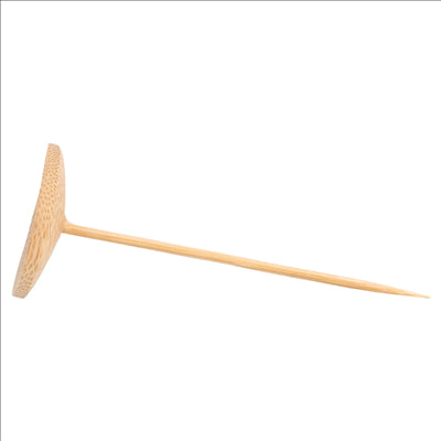 24 U. MINI-ASSIETTES AVEC PIQUE Ø 4x10 CM NATUREL BAMBOU (1 UNITÉ)