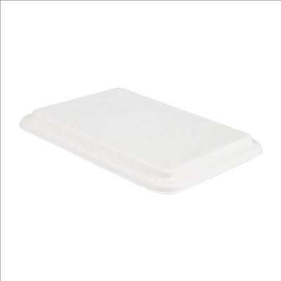COUVERCLES POUR CODE 194.27 'BIONIC' 23,8x17,5x1,9 cm BLANC BAGASSE (400 UNITÉS)