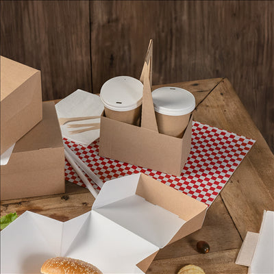 PORTE-GOBELETS, 2 GOBELETS  300 G/M2 18x8x24 CM NATUREL CARTON ONDULÉ MICROCANAL (200 UNITÉS)