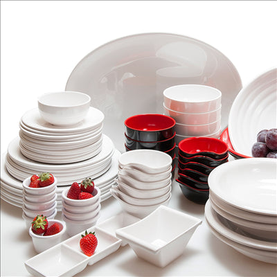 ASSIETTES 'ASAMI WARE' Ø 23x2,2 CM BLANC MÉLAMINE (12 UNITÉS)