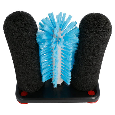 LAVE-VERRES 2 ÉPONGES + 1 BROSSES 10x18,7x19,5 CM ASSORTI LDPE (1 UNITÉ)