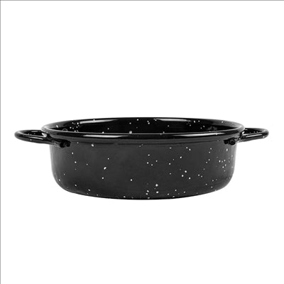 MINI SAUTOIRS ÉMAILLÉE Ø13x4 CM NOIR ACIER (6 UNITÉS)