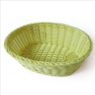CORBEILLES SIMILAIRE OSIER OVALES 23x17x8 CM VERT ANIS PP (12 UNITÉS)