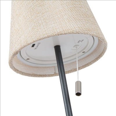 LAMPE LED SANS FIL 3 NIVEAUX 4000 mAH Ø 12,5x33 CM NOIR/NATUREL METAL (1 UNITÉ)