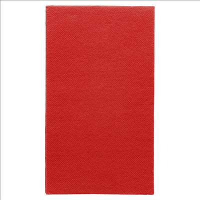 SERVIETTES ECOLABEL P. 1/6 'DOUBLE POINT' 18 G/M2 30x40 CM ROUGE OUATE (1500 UNITÉS)