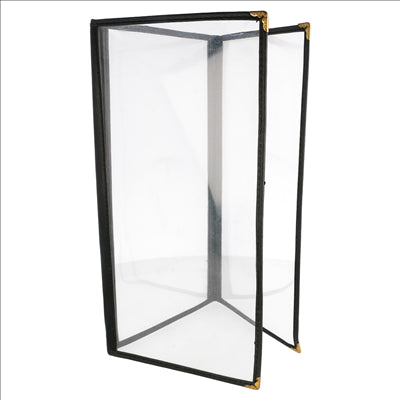 MENU "AMÉRICAIN" 3 CORPS 10,5x29,7 CM NOIR PVC (1 UNITÉ)