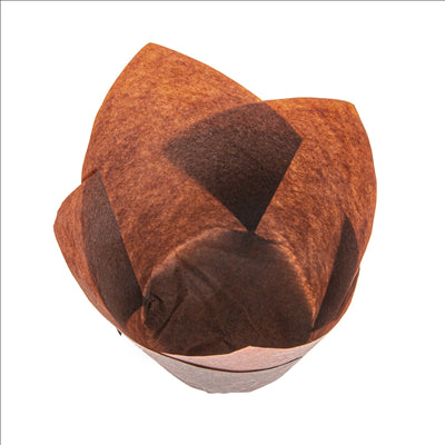 MUFFIN CUPS 'TULIP' 50 G/M2 15x15 CM MARRON PARCH.INGRAISSABLE (1000 UNITÉS)