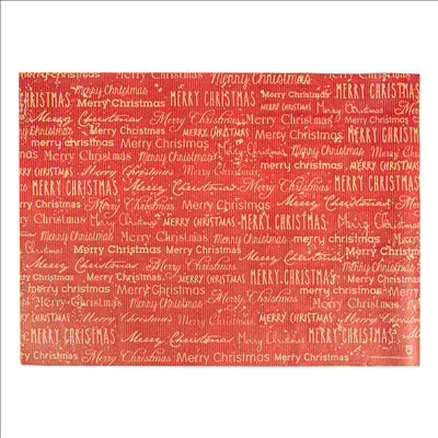 SETS DE TABLE KRAFT "MERRY CHRISTMAS"  60 G/M2 31x43 CM BORDEAUX CELLULOSE (2000 UNITÉS)