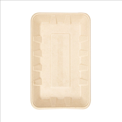 PLATEAUX 'BIONIC' 700 ML 26,8x16,7x2,6 CM NATUREL BAGASSE (400 UNITÉS)