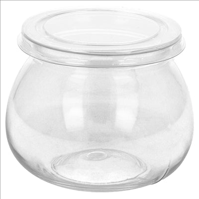 250 RÉCIPIENTS POUR CAILLÉ+COUVERCLES 140 ML Ø6x6,1 CM TRANSPARENT PET (250 UNITÉS)
