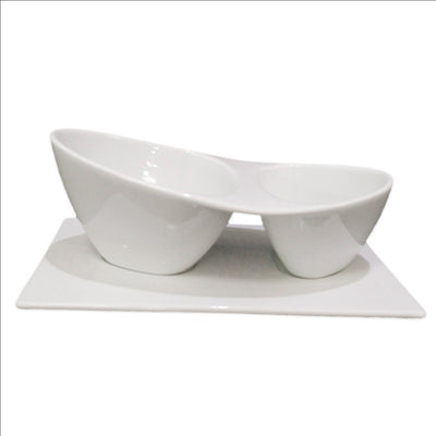 BASES POUR RÉCIPIENT 204.44 22,5x13x1,2 CM BLANC PORCELAINE (6 UNITÉS)