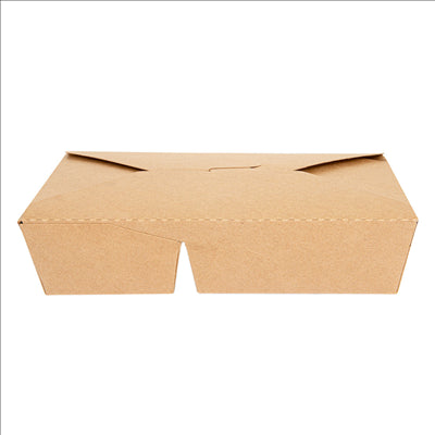 BOÎTES AMÉRICAINES 2 COMPART. 740 + 530 ML 300 + 20 PE G/M2 21,3x15,5x4,6 CM NATUREL KRAFT (200 UNITÉS)