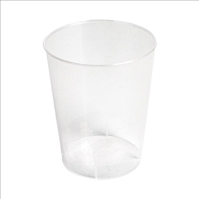 VERRES RÉUTILISABLES 20/40 ML Ø 4,1/3,2x5,1 CM TRANSPARENT PP (2000 UNITÉS)