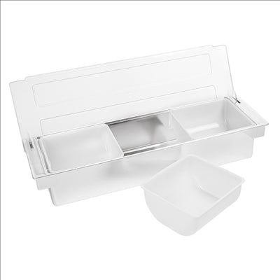 DISTRIBUTEUR À CONDIMENTS 3 COMPART. 49,5x15,7x9 CM CHROME PS (1 UNITÉ)