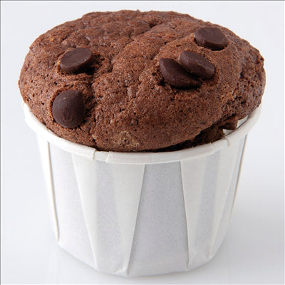 POTS TRAITEUR PAPIER PLISSÉ 60 ML (2 oz) 80 G/M2 Ø5,5/3,9x3,5 CM BLANC PARCH.INGRAISSABLE (1000 UNITÉS)