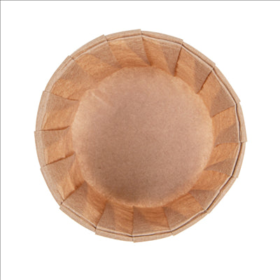 POTS TRAITEUR PAPIER PLISSÉ 100 ML (3,2 oz) 80 G/M2 Ø6,6/5x4,2 CM NATUREL PARCH.INGRAISSABLE (1000 UNITÉS)