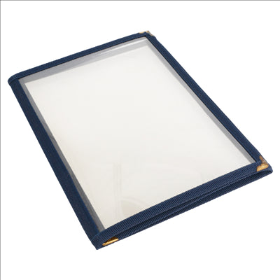 MENU "AMÉRICAIN" DIN-A5 3 CORPS BLEU PVC (1 UNITÉ)