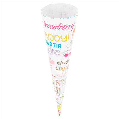 CÔNES GLACES 'PAROLE' Ø 4,2x15,3 CM BLANC PAPIER (2000 UNITÉS)