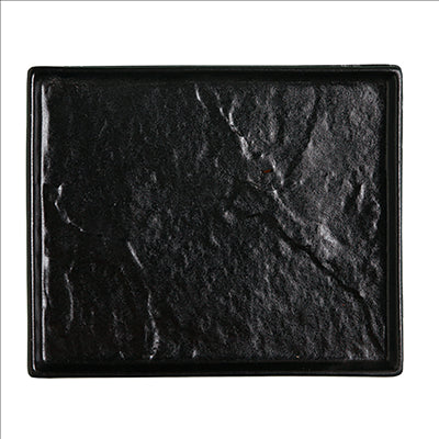 PLATEAUX RECTANGULAIRES 'SLATE' 'AKALA' 21,5x17,5x2 CM NOIR PORCELAINE (6 UNITÉS)
