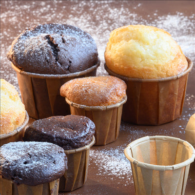 POTS TRAITEUR PAPIER PLISSÉ 100 ML (3,2 oz) 80 G/M2 Ø6,6/5x4,2 CM NATUREL PARCH.INGRAISSABLE (1000 UNITÉS)