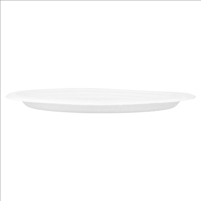 PLATEAUX OVALES 'BIONIC' 31,8x25,5x2,2 CM BLANC BAGASSE (600 UNITÉS)